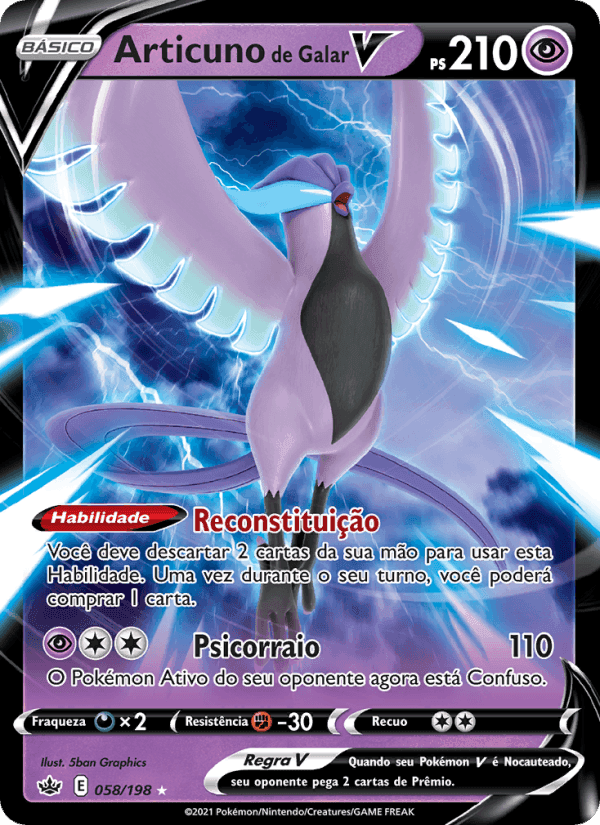 Articuno de Galar V, carta 58 di Reinado Arrepiante