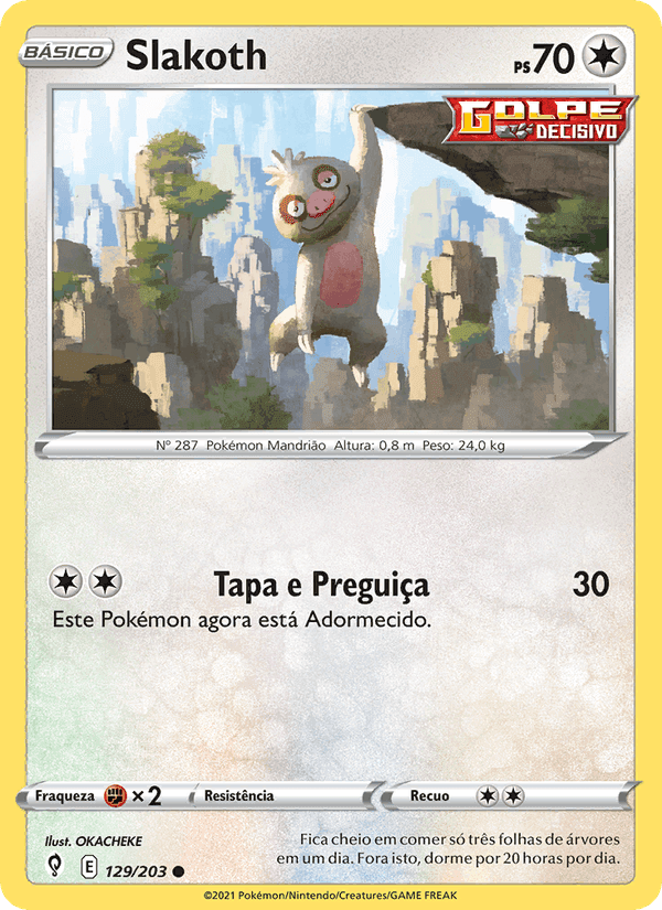 Slakoth, carta 129 de Céus em Evolução