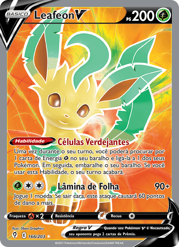 Leafeon V, card 166 from Céus em Evolução