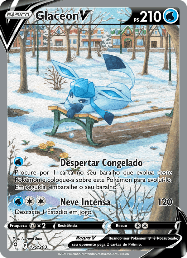 Glaceon V, card 175 from Céus em Evolução