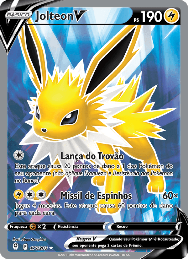 Jolteon V, card 177 from Céus em Evolução