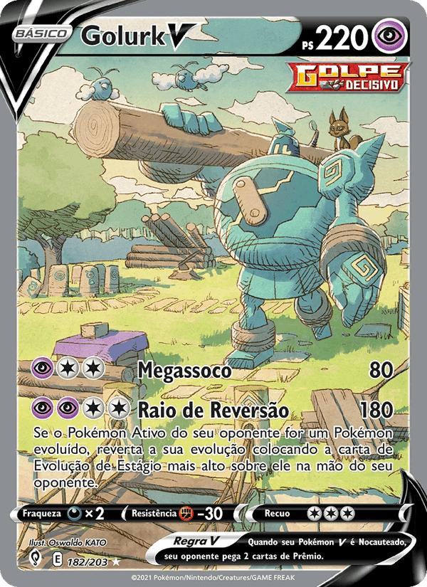 Golurk V, carte 182 de Céus em Evolução
