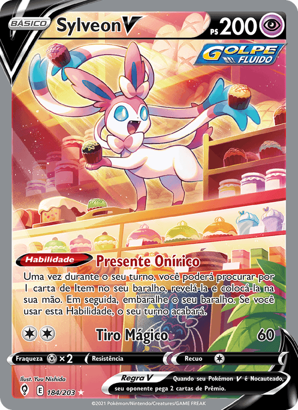 Sylveon V, carta 184 de Céus em Evolução