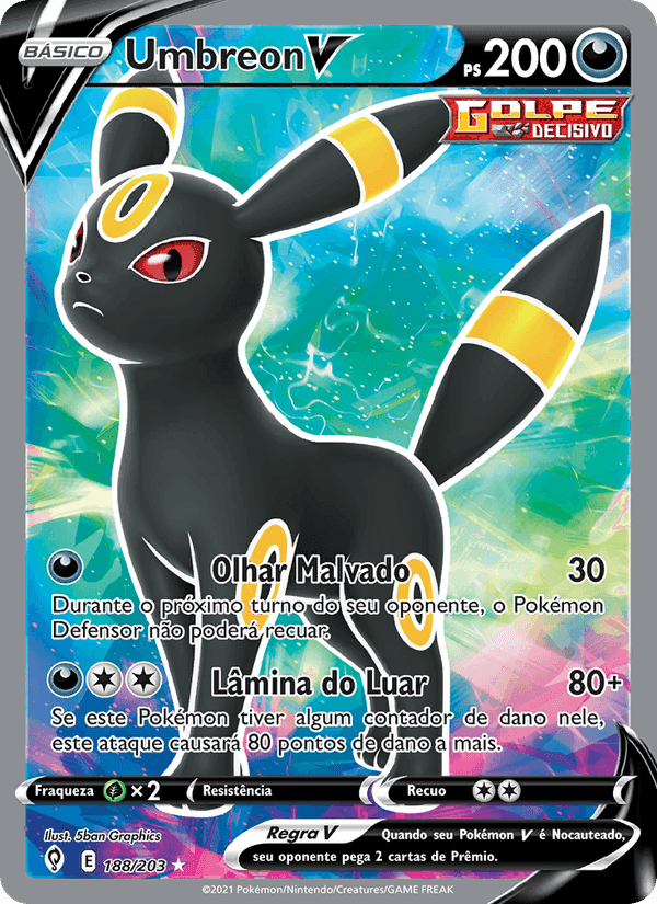 Umbreon V, carta 188 de Céus em Evolução