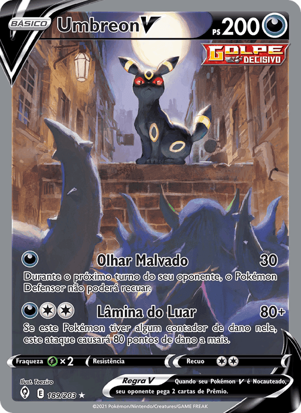 Umbreon V, carta 189 de Céus em Evolução
