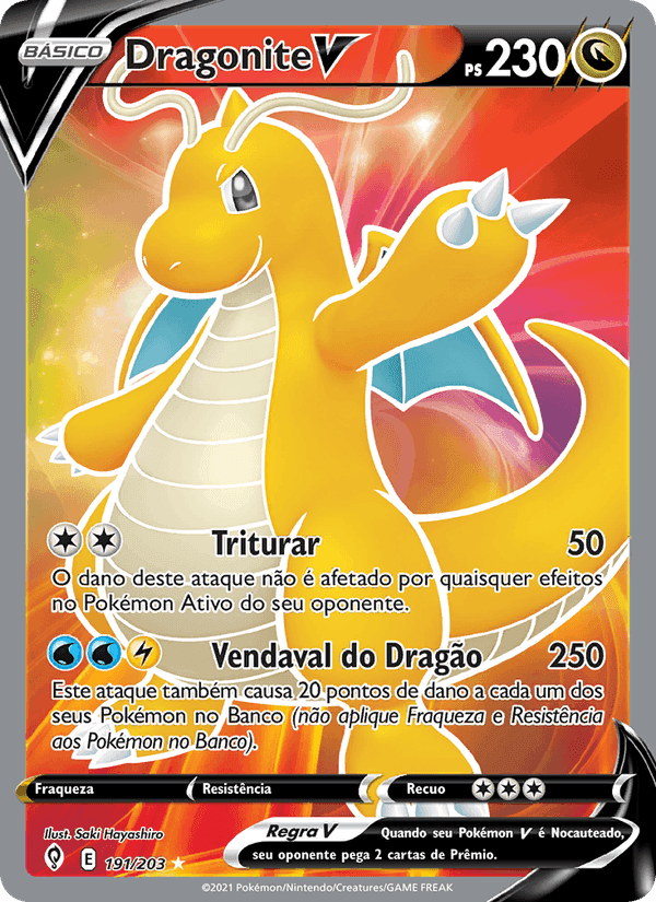 Dragonite V, carta 191 de Céus em Evolução