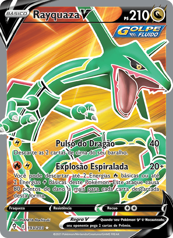 Rayquaza V, carta 193 de Céus em Evolução