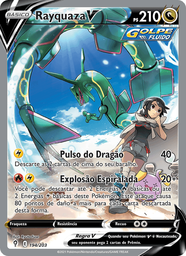 Rayquaza V, carta 194 di Céus em Evolução