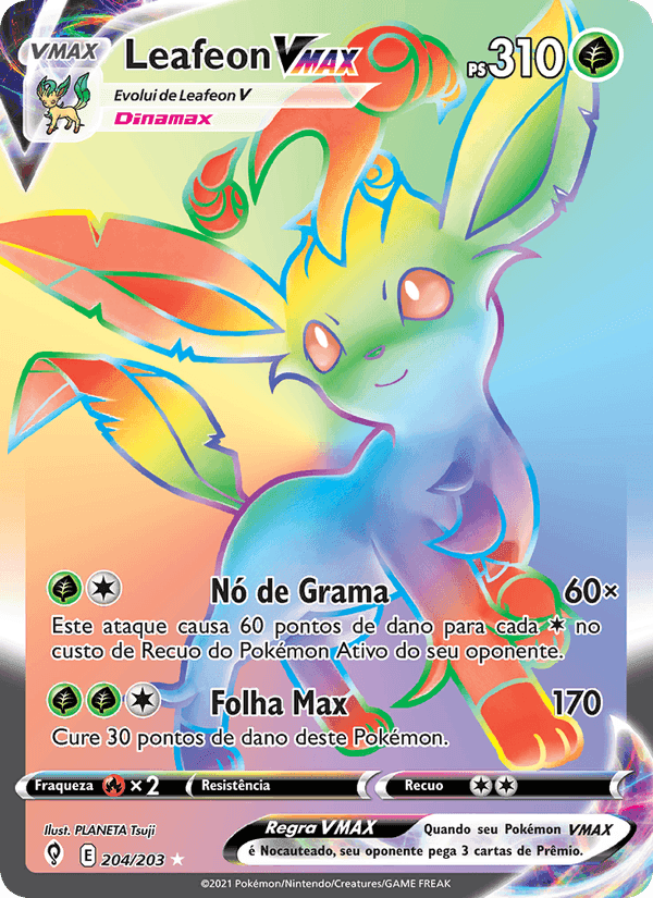 Leafeon VMAX, carte 204 de Céus em Evolução