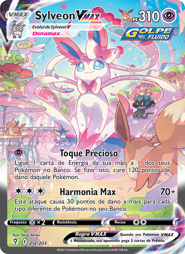 Sylveon VMAX, carta 212 de Céus em Evolução