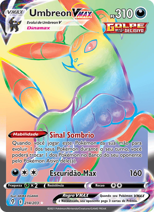 Umbreon VMAX, carta 214 de Céus em Evolução