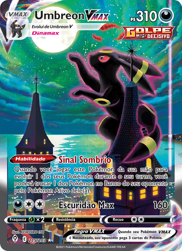 Umbreon VMAX, card 215 from Céus em Evolução