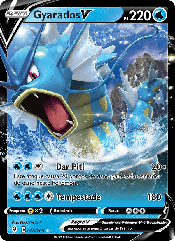 Gyarados V, carta 28 de Céus em Evolução
