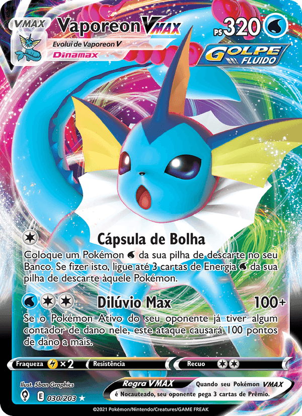 Vaporeon VMAX, carta 30 di Céus em Evolução