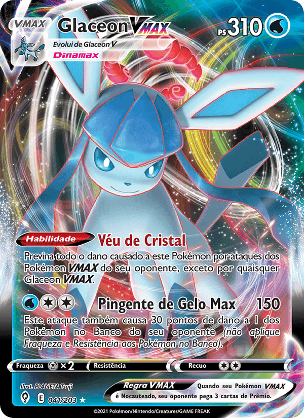 Glaceon VMAX, carta 41 de Céus em Evolução
