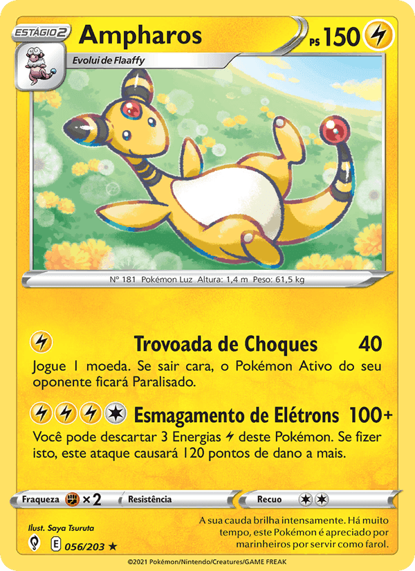 Ampharos, card 56 from Céus em Evolução