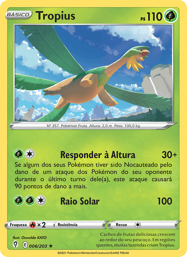 Tropius, carta 6 di Céus em Evolução