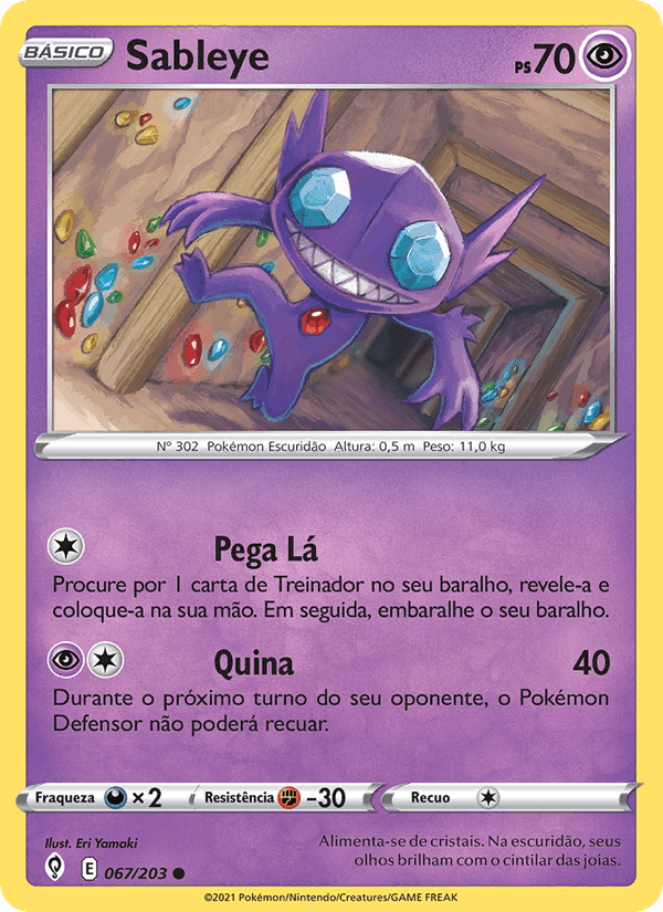 Sableye, carta 67 de Céus em Evolução