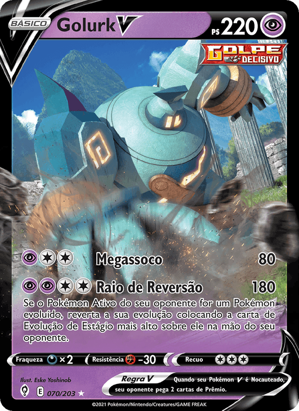 Golurk V, carta 70 di Céus em Evolução