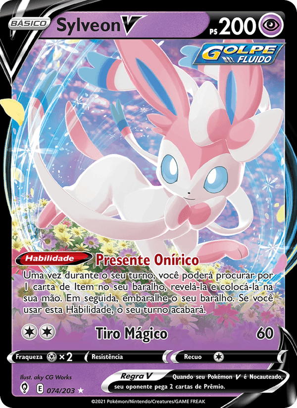 Sylveon V, carta 74 de Céus em Evolução