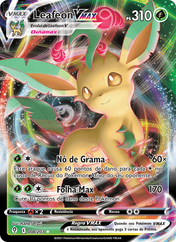 Leafeon VMAX, carta 8 de Céus em Evolução