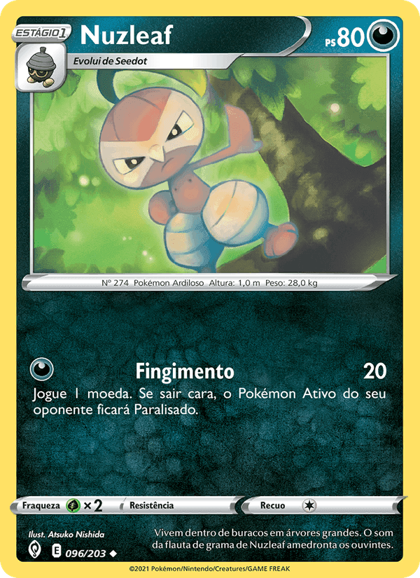 Nuzleaf, carta 96 de Céus em Evolução
