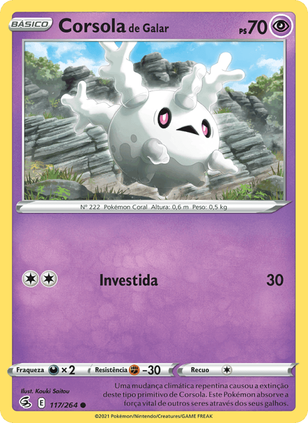 Corsola de Galar, card 117 from Golpe Fusão