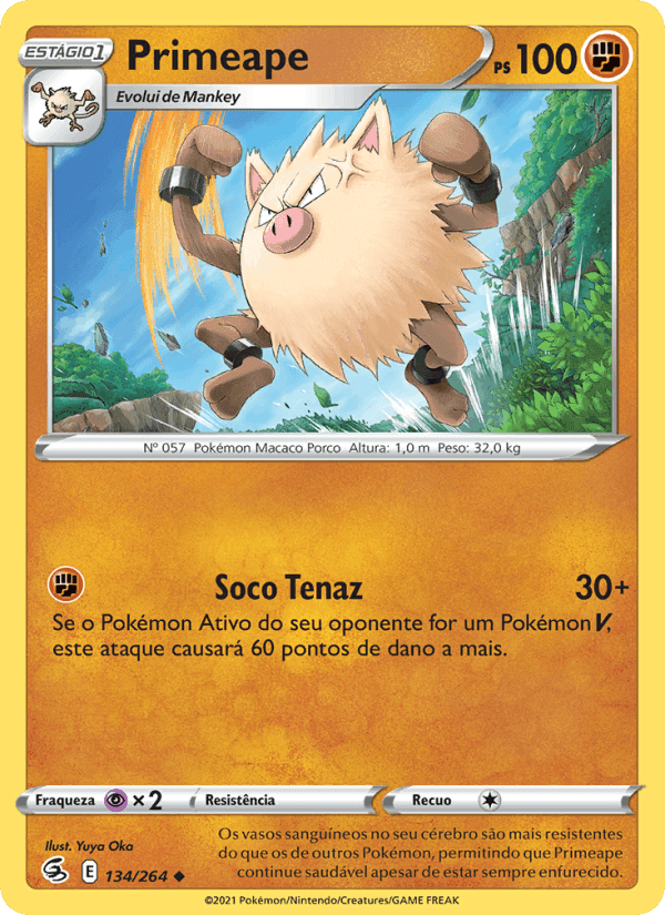 Primeape, carta 134 de Golpe Fusão