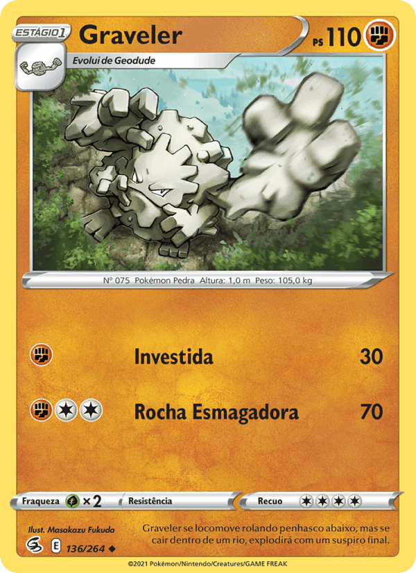 Graveler, card 136 from Golpe Fusão