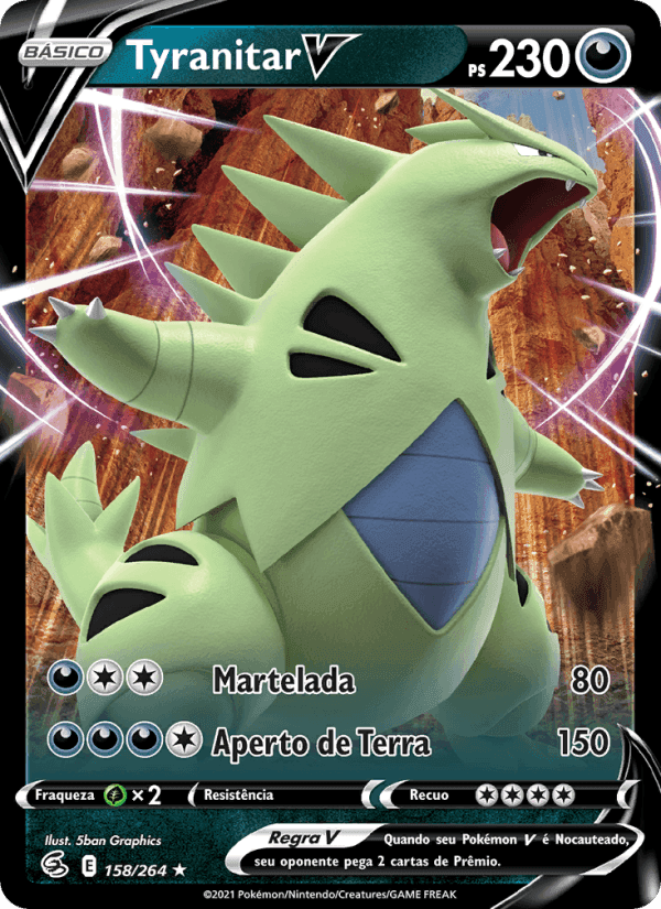 Tyranitar V, carta 158 de Golpe Fusão