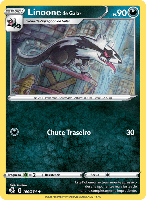 Linoone de Galar, card 160 from Golpe Fusão