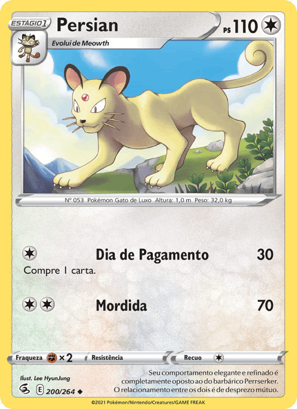 Persian, carta 200 de Golpe Fusão