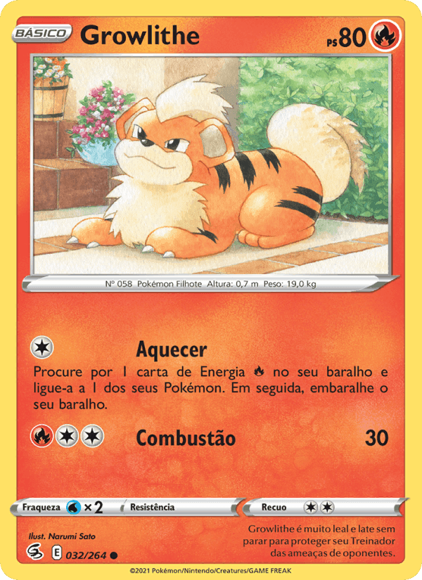 Growlithe, carta 32 di Golpe Fusão