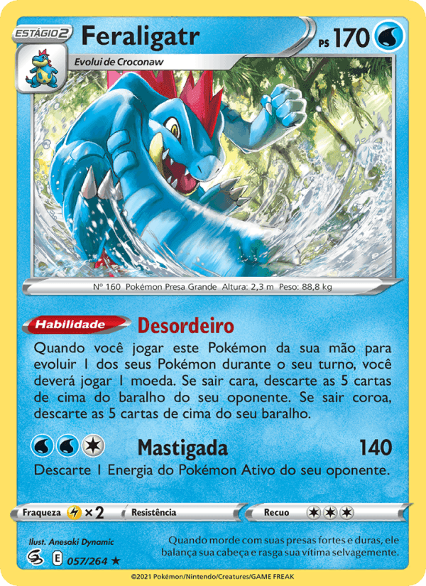 Feraligatr, carta 57 di Golpe Fusão