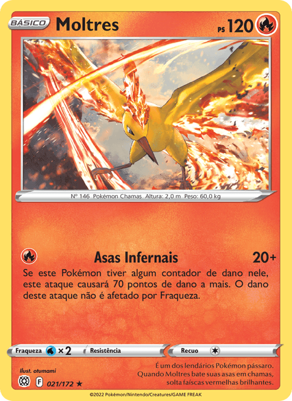 Moltres, carta 021 de Astros Cintilantes