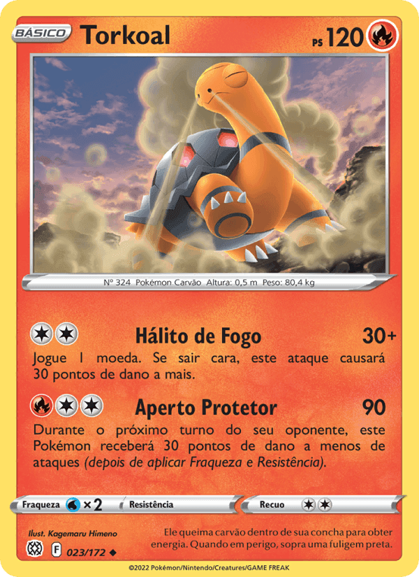 Torkoal, carta 023 de Astros Cintilantes