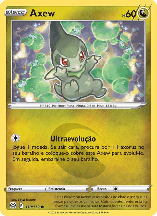 Axew, carta 110 de Astros Cintilantes
