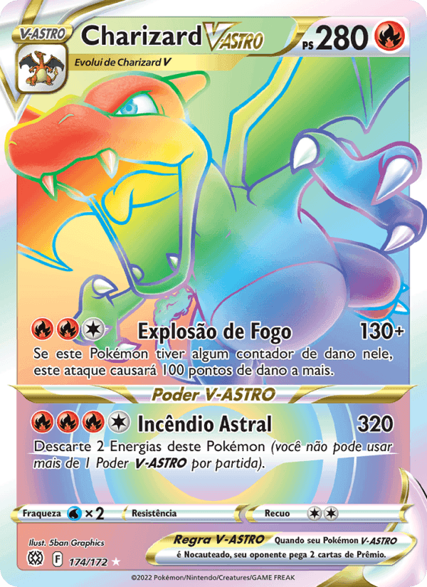 Charizard V-ASTRO, carta 174 de Astros Cintilantes