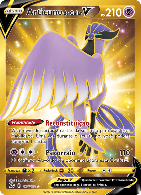 Articuno de Galar V, carta 181 de Astros Cintilantes