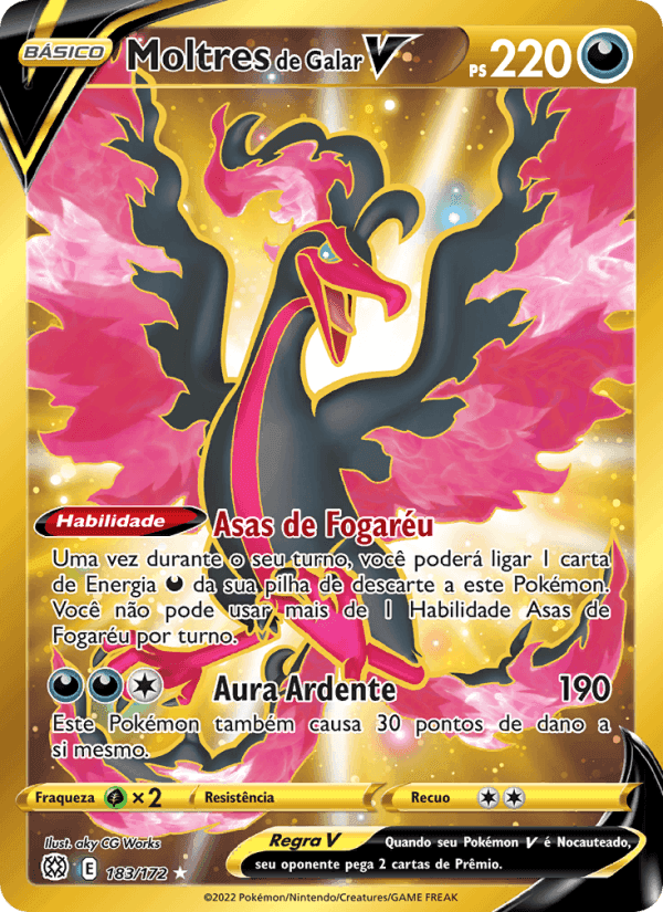 Moltres de Galar V, carta 183 de Astros Cintilantes