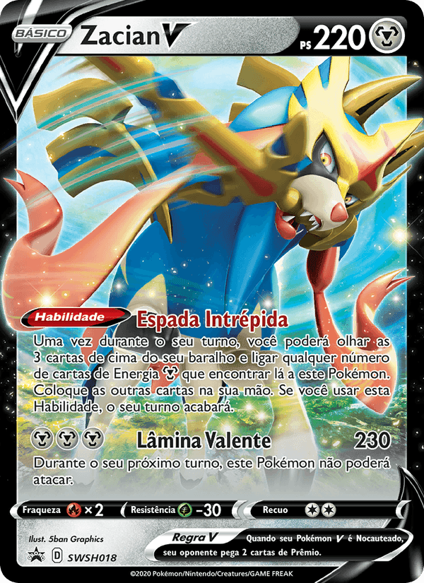 Zacian V, carta SWSH018 di ESES Promos