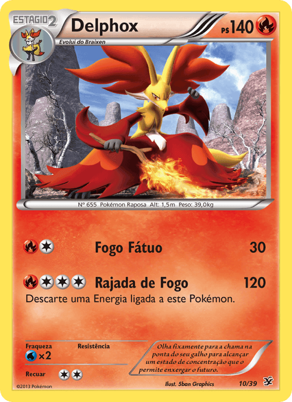 Delphox, carta 10 de Conjunto para Iniciantes Kalos