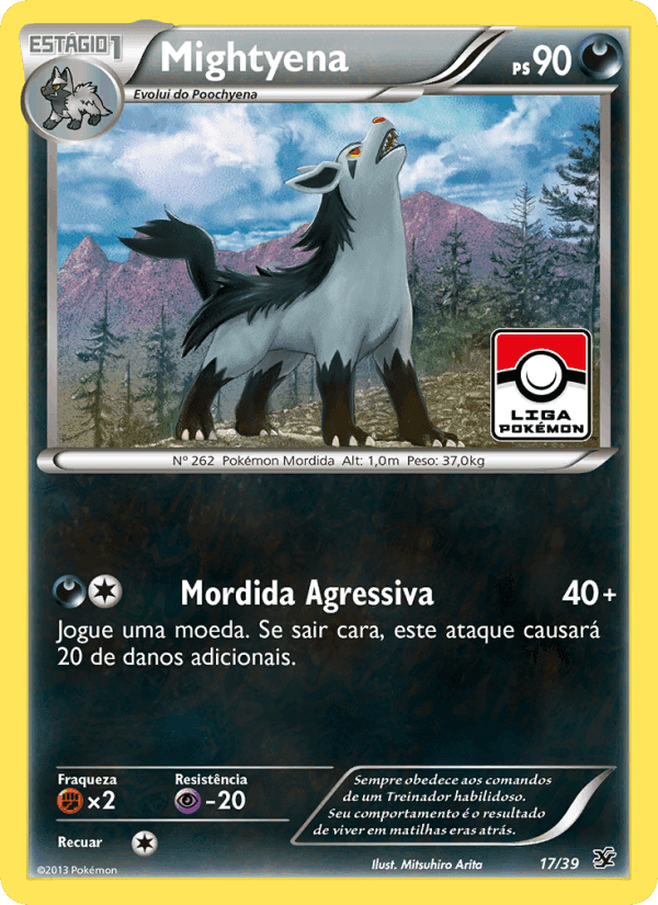 Mightyena, carta 17 de Conjunto para Iniciantes Kalos