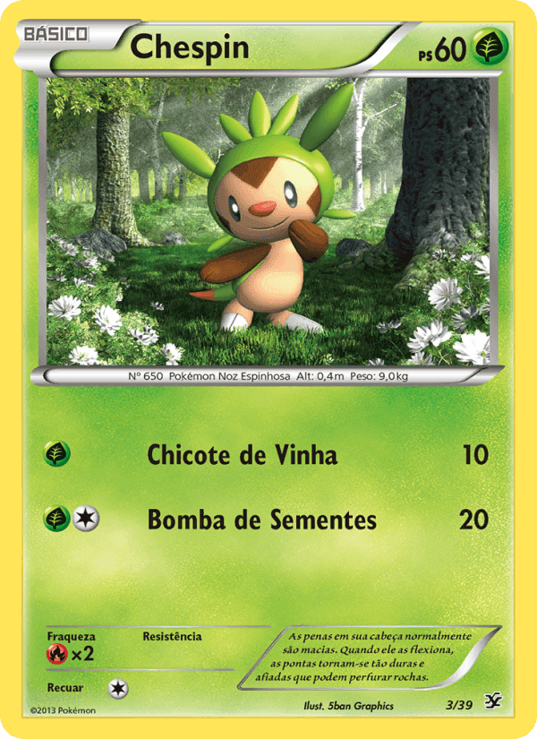 Chespin, carta 3 di Conjunto para Iniciantes Kalos