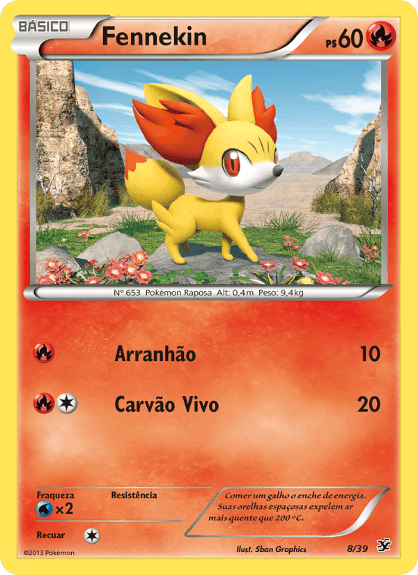 Fennekin, carta 8 de Conjunto para Iniciantes Kalos