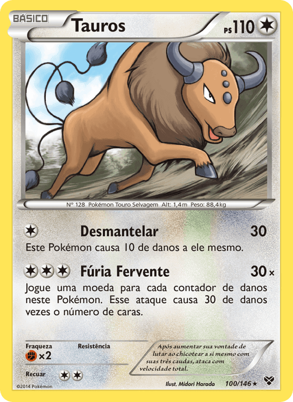 Tauros, carta 100 de XY