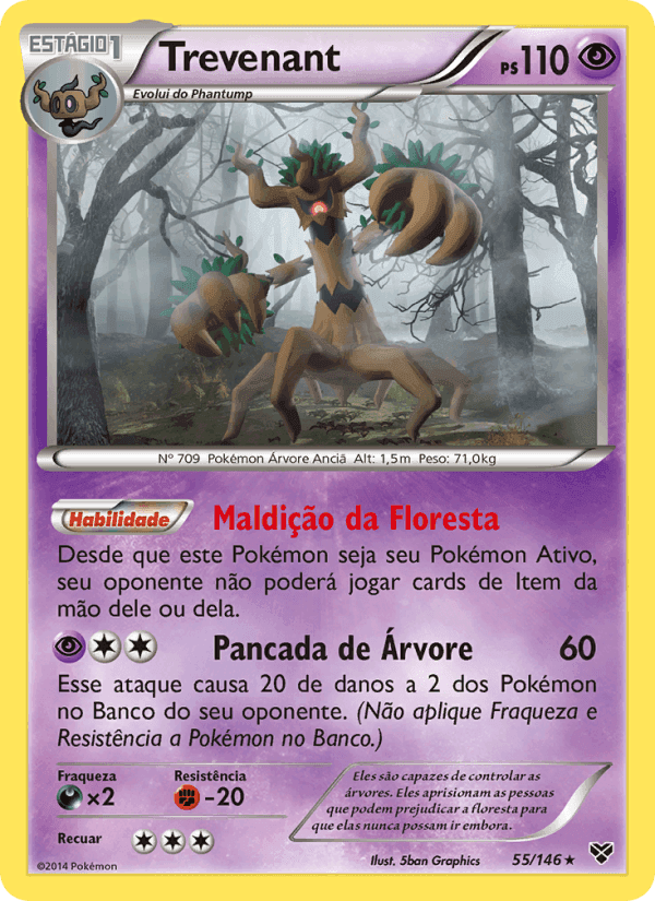 Trevenant, carta 55 de XY