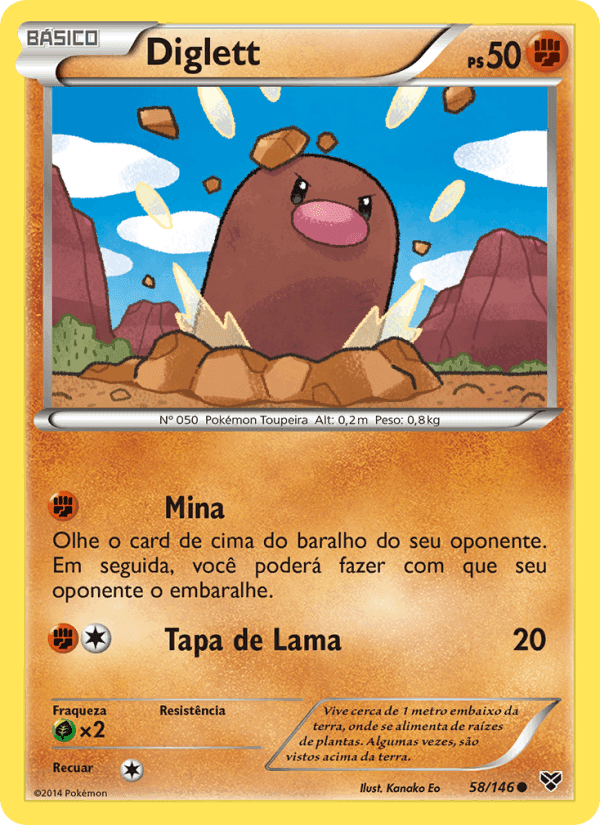 Diglett, carta 58 de XY