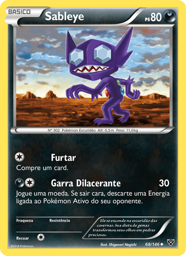 Sableye, carta 68 de XY