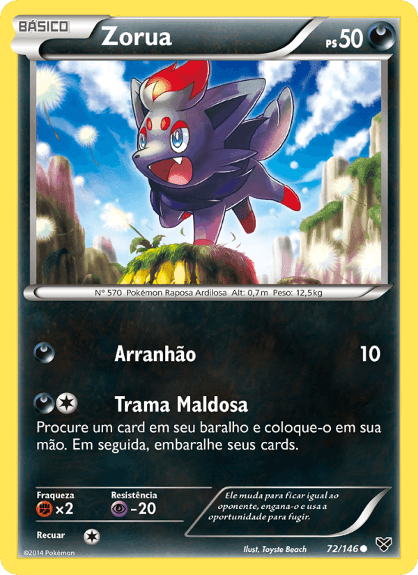 Zorua, card 72 from XY